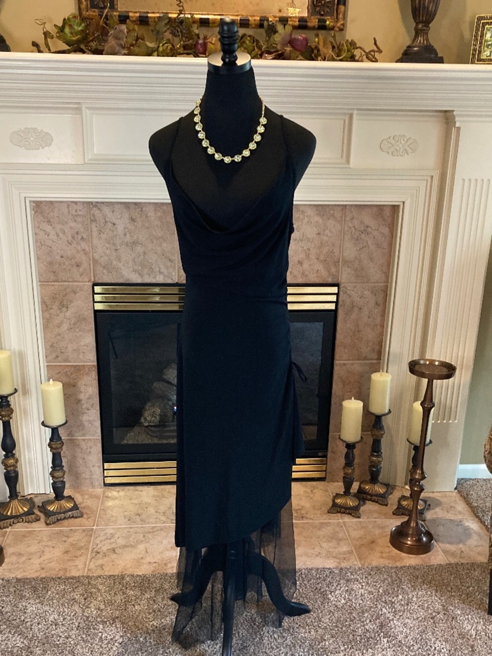 NO APPT NECESSARY Spaghetti Strap with Slanted Hem Long Dress SZ M